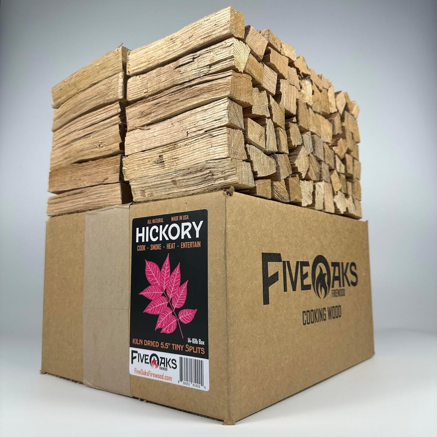 FiveOaks Firewood 5" Tiny Splits cooking wood (OAK, CHERRY, HICKORY) (~15lb)