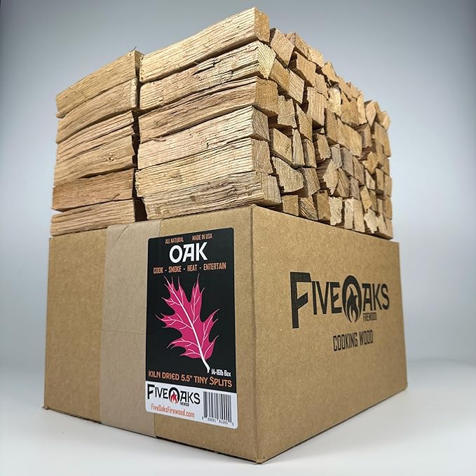 FiveOaks Firewood 5" Tiny Splits cooking wood (OAK, CHERRY, HICKORY) (~15lb)