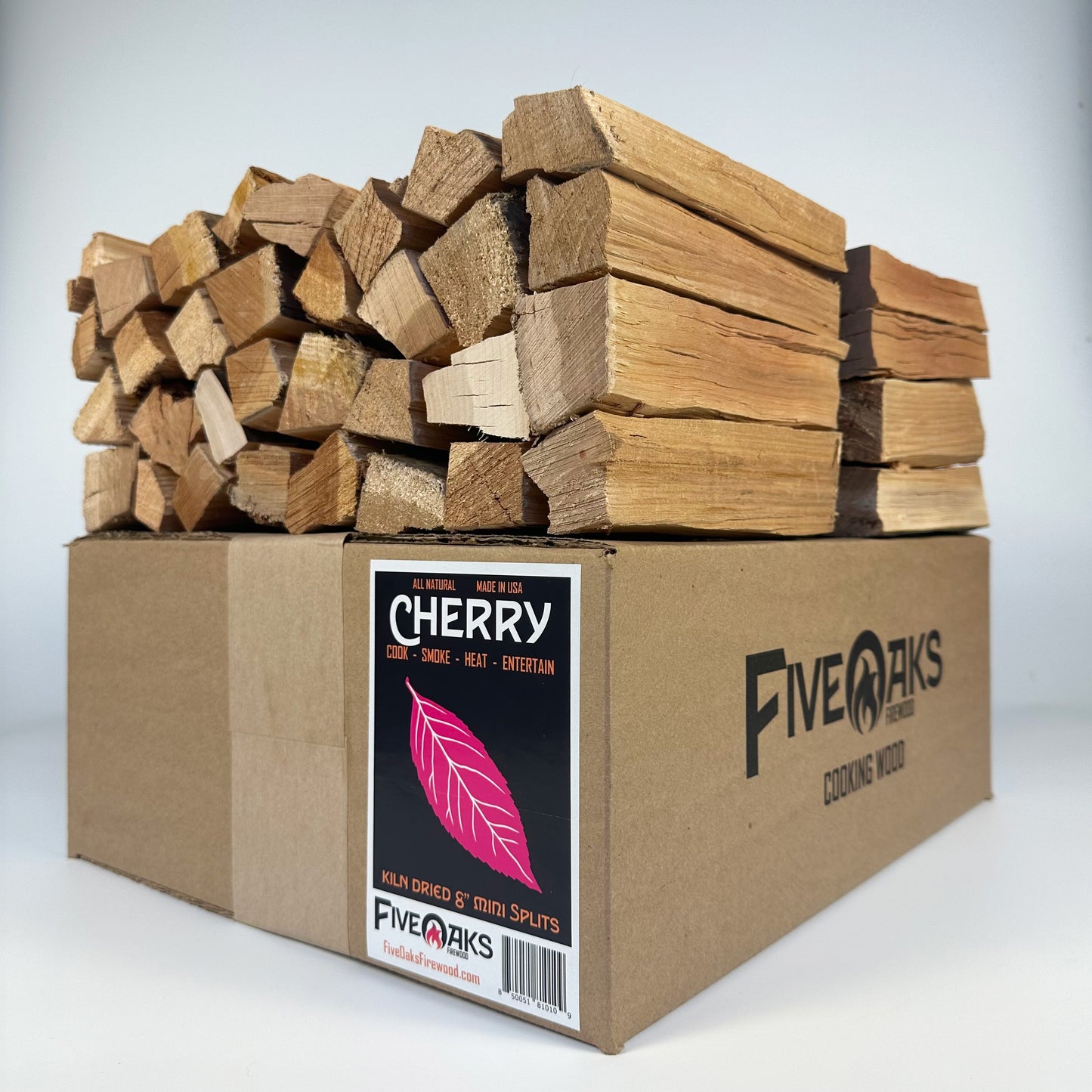 FiveOaks Firewood 8" Mini Splits cooking wood (OAK, CHERRY, HICKORY) (~16lb)