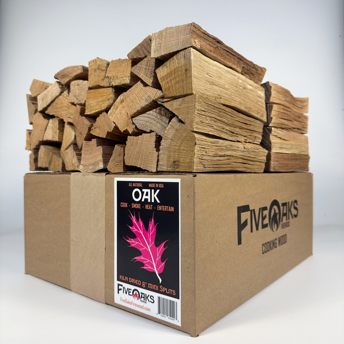 FiveOaks Firewood 8" Mini Splits cooking wood (OAK, CHERRY, HICKORY) (~16lb)